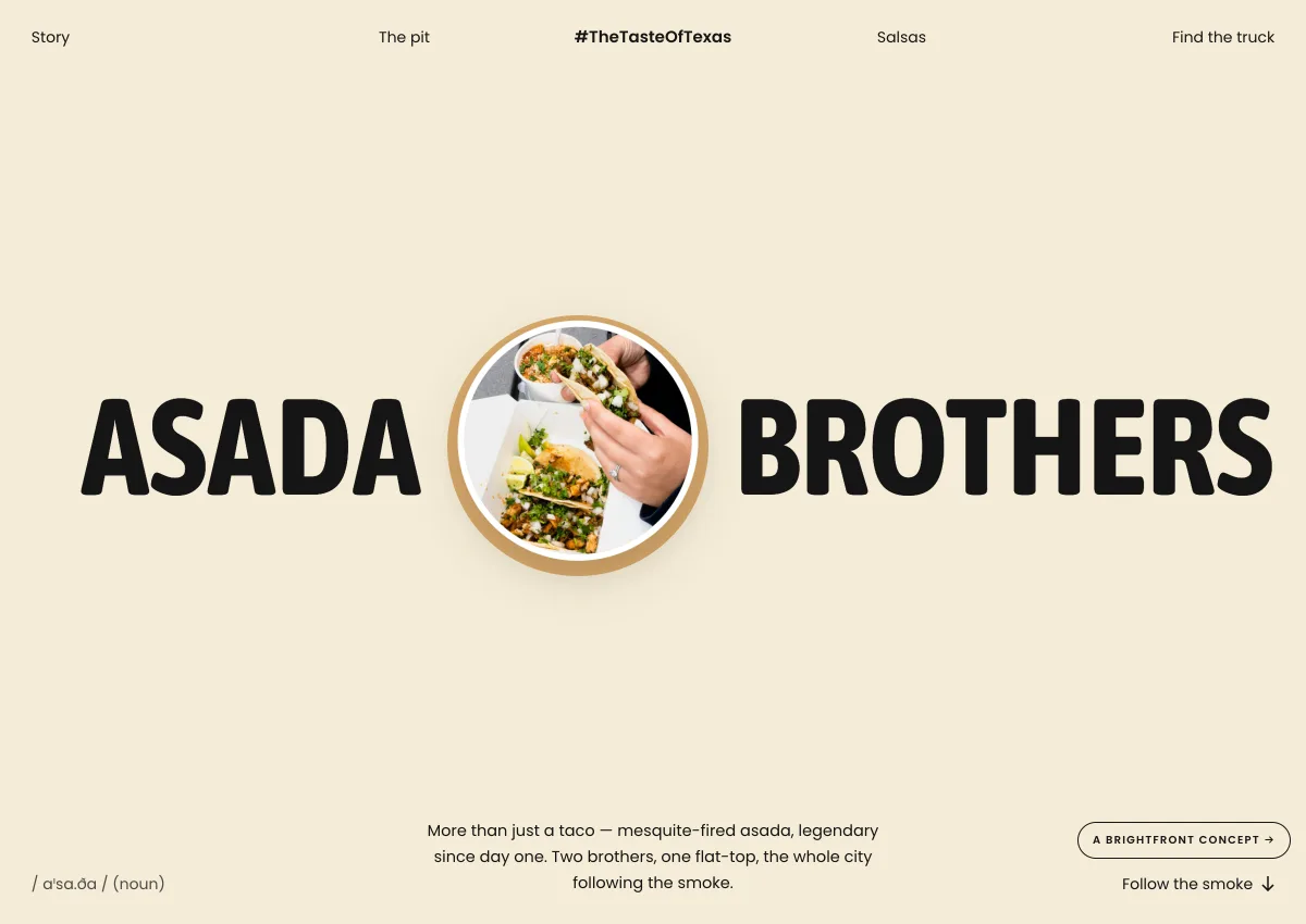 Asada Brothers — food truck website concept by BrightFront